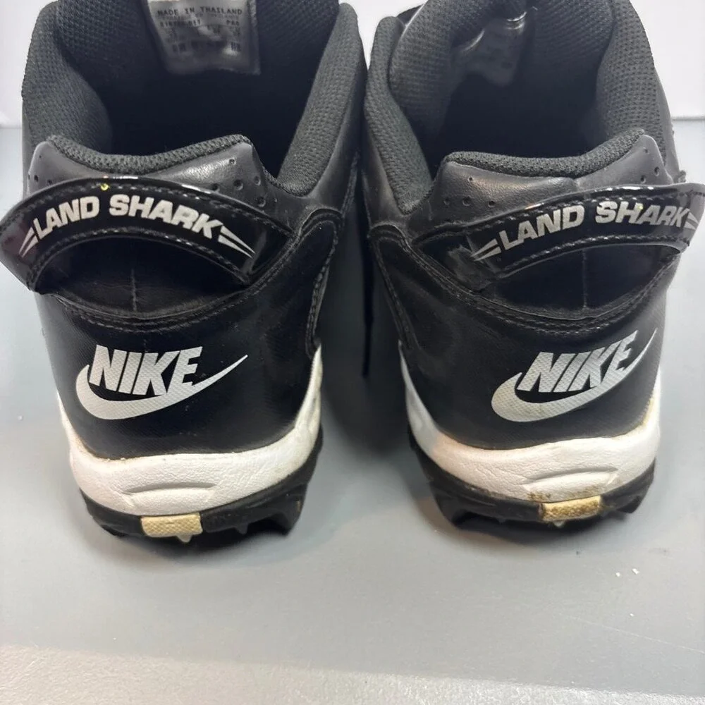 Nike Land Shark Football Cleats Mens 12‎ Black White Good Low Top 316358-011